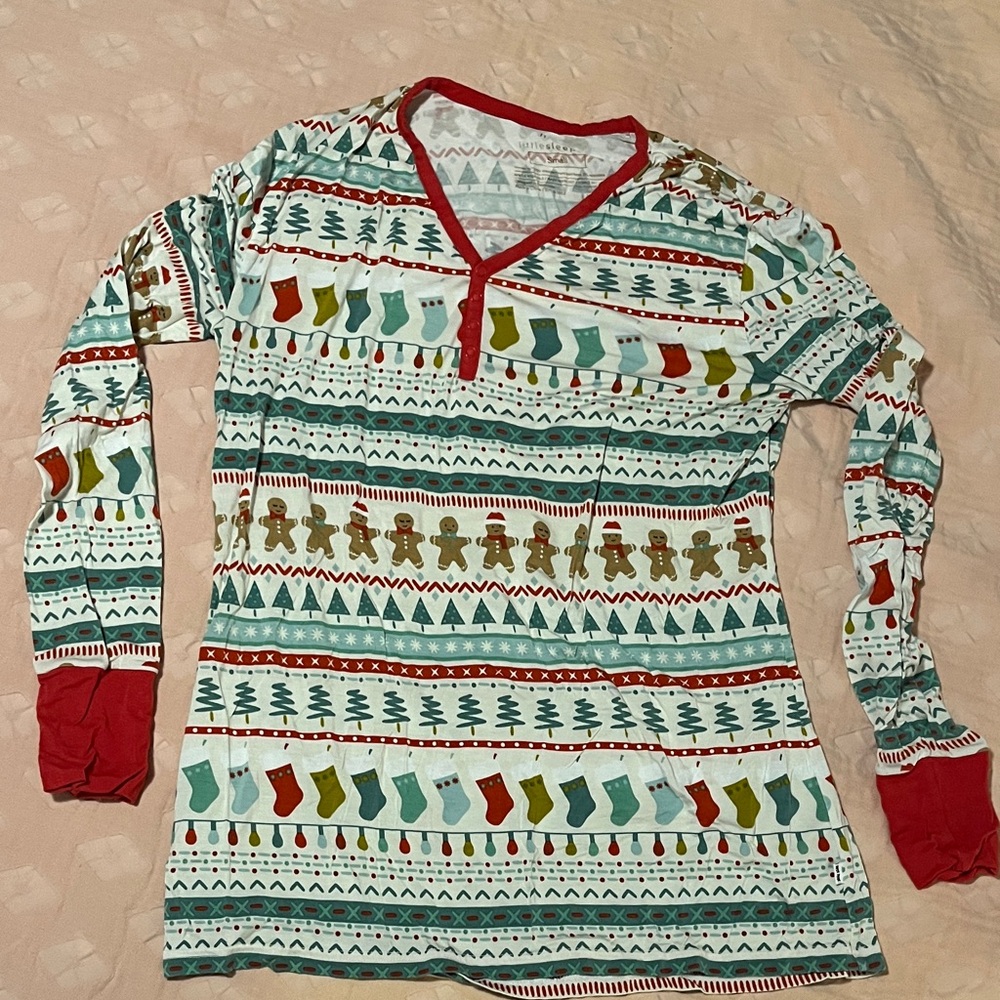 Little Sleepies gingerbread pajama top S